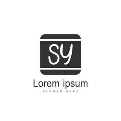 Initial letter SY Logo Template. Minimalist letter logo