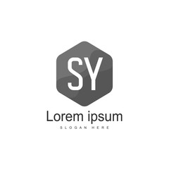Initial letter SY Logo Template. Minimalist letter logo