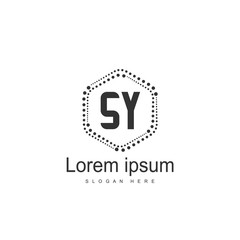 Initial letter SY Logo Template. Minimalist letter logo