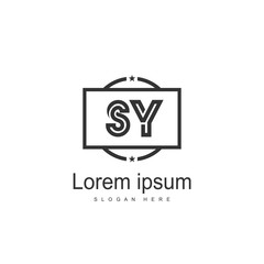 Initial letter SY Logo Template. Minimalist letter logo