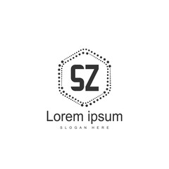 Initial letter SZ Logo Template. Minimalist letter logo