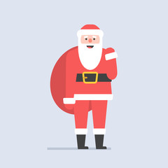 Santa Claus. flat style. isolated on gray background