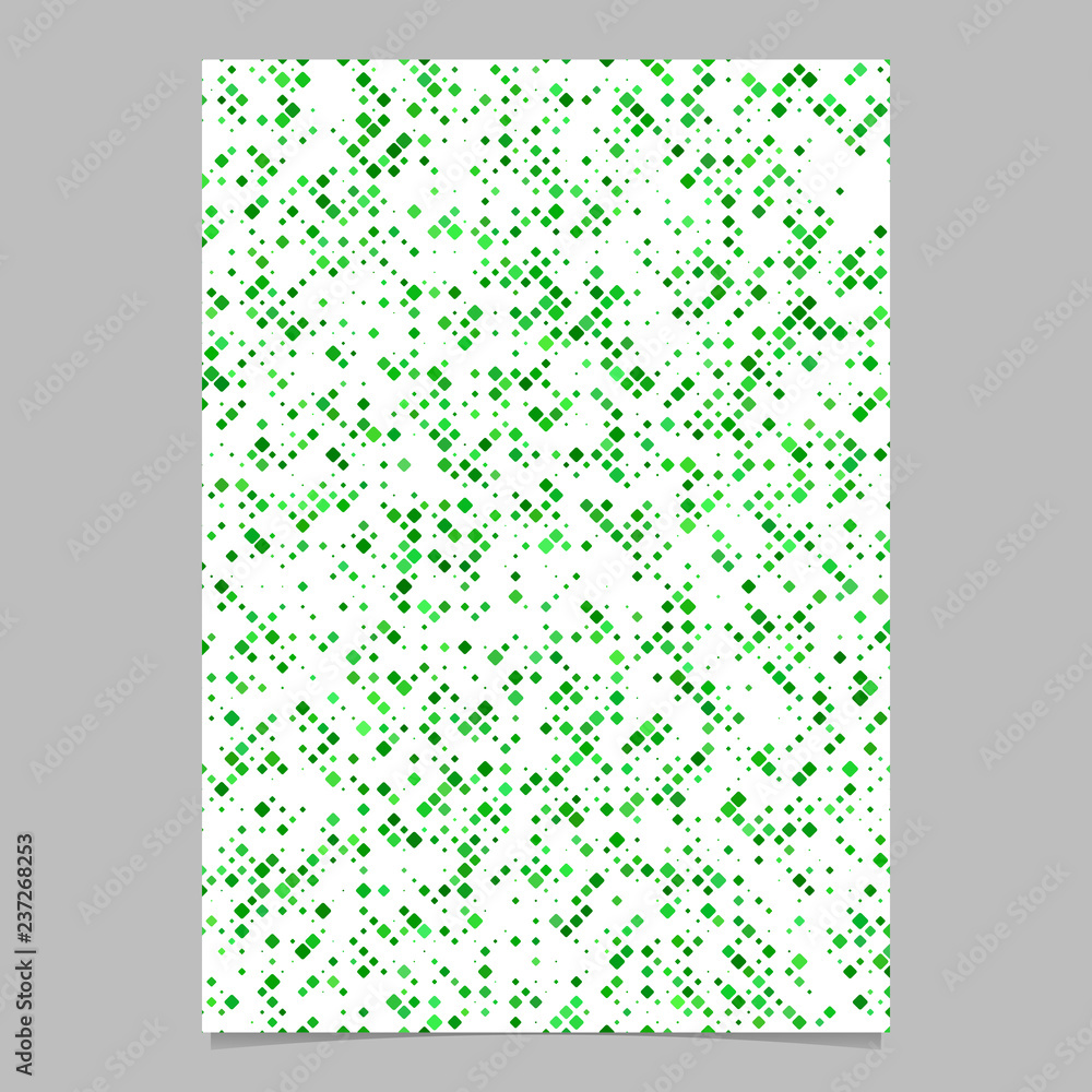 Poster green geometric rounded square pattern background page template - vector graphic design
