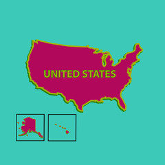 united states map vector illustration. countries map design.