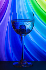 blue wine glass