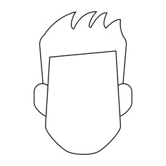 Man faceless head black and white