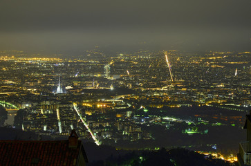 Fototapeta na wymiar Panoramic night view of the city