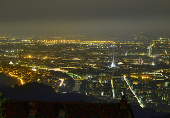 Panoramic night view of the city