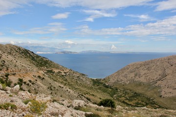 Fototapeta na wymiar View at the adriatic sea from KrK Island, Croatia