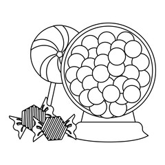 Set of candies black and white