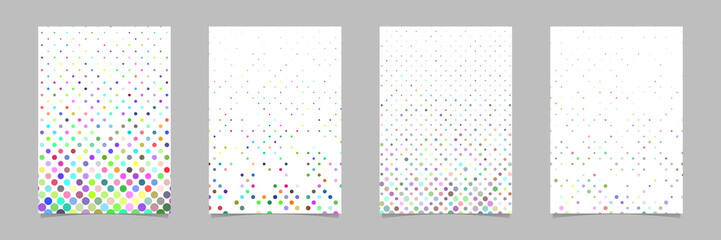 Abstract dot pattern brochure template set - vector stationery background collection with circles