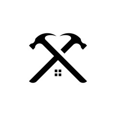 Hammer Logo For Construction, Maintenance And Home Repair
