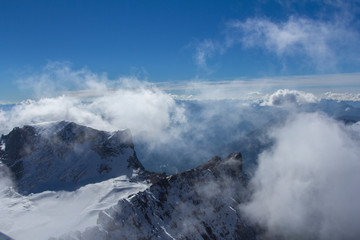 mountains and clouds