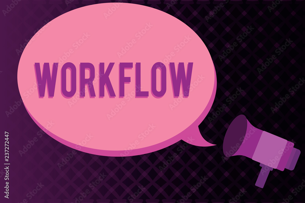 Poster conceptual hand writing showing workflow. business photo showcasing sequence of industrial administr