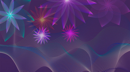 Wave of the many colored lines. Abstract wavy stripes. Creative line art. Vector illustration. Design elements created using the Blend Tool. Curved smooth tape