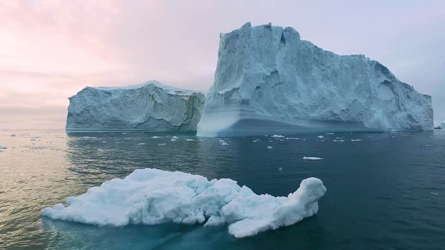 Icebergs on Arctic Ocean