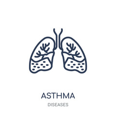 Asthma icon. Asthma linear symbol design from Diseases collection.