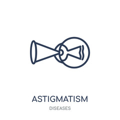 Astigmatism icon. Astigmatism linear symbol design from Diseases collection.