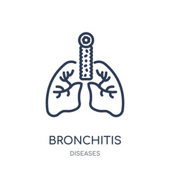 Bronchitis icon. Bronchitis linear symbol design from Diseases collection.