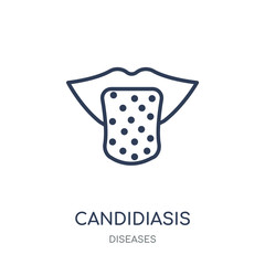 Candidiasis icon. Candidiasis linear symbol design from Diseases collection. - 237273435
