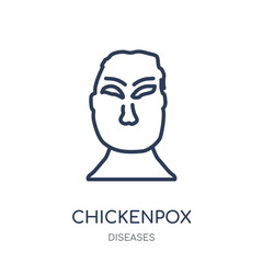 Chickenpox icon. Chickenpox linear symbol design from Diseases collection.