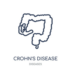 Crohn's Disease icon. Crohn's Disease linear symbol design from Diseases collection.