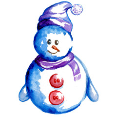 Colored snowman christmas