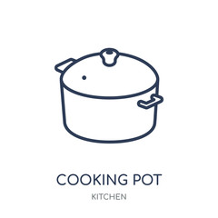 Cooking pot icon. Cooking pot linear symbol design from Kitchen collection.