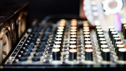vintage music mixing console