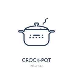 crock-pot icon. crock-pot linear symbol design from Kitchen collection.