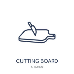 Cutting board icon. Cutting board linear symbol design from Kitchen collection.