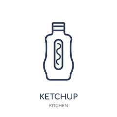 Ketchup icon. Ketchup linear symbol design from Kitchen collection.