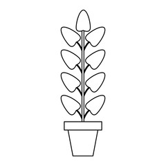 Plant pot isolated black and white