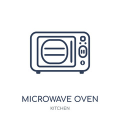 Microwave oven icon. Microwave oven linear symbol design from Kitchen collection.