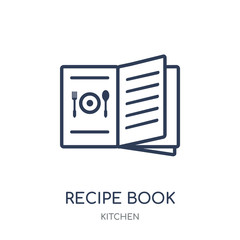 Recipe book icon. Recipe book linear symbol design from Kitchen collection. - 237274693