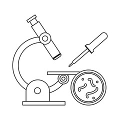Science experiments and investigation black and white