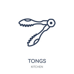 tongs icon. tongs linear symbol design from Kitchen collection.