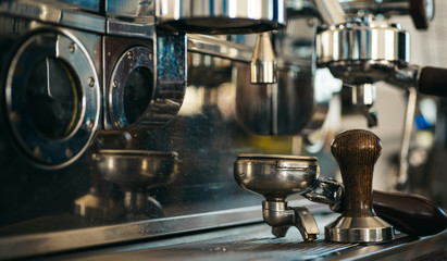 The best way for your coffee to be brewed. Metallic cooking appliance to brew coffee. Portafilter...