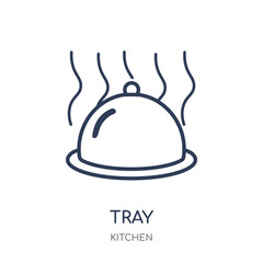 Tray icon. Tray linear symbol design from Kitchen collection.