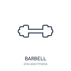 Barbell icon. Barbell linear symbol design from Gym and Fitness collection.