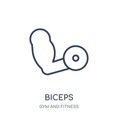Biceps icon. Biceps linear symbol design from Gym and Fitness collection.