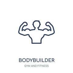 Bodybuilder icon. Bodybuilder linear symbol design from Gym and Fitness collection.