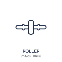 Roller icon. Roller linear symbol design from Gym and Fitness collection.