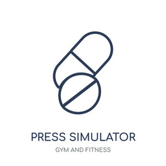 Press Simulator icon. Press Simulator linear symbol design from Gym and Fitness collection.