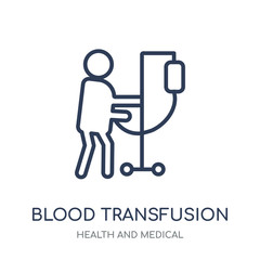Blood transfusion icon. Blood transfusion linear symbol design from Health and Medical collection.