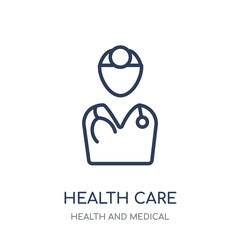 Health care icon. Health care linear symbol design from Health and Medical collection.