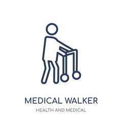 medical Walker icon. medical Walker linear symbol design from Health and Medical collection.