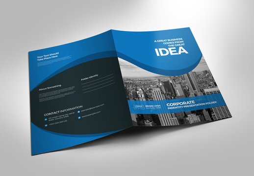 Blue Presentation Folder Layout
