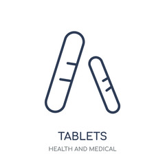 Tablets icon. Tablets linear symbol design from Health and Medical collection.