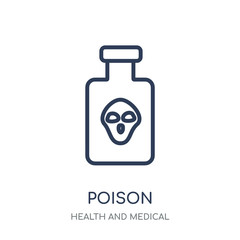 Poison icon. Poison linear symbol design from Health and Medical collection.